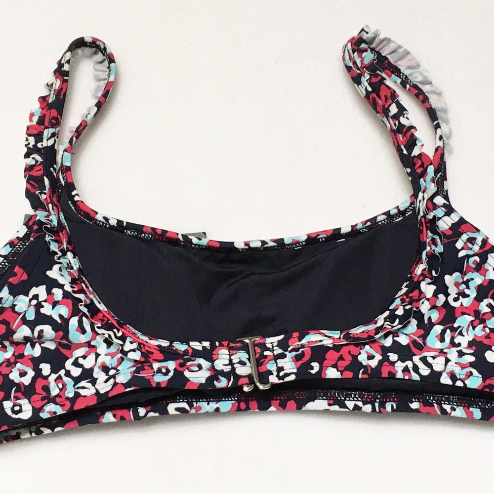 Tommy Hilfiger Womens Size M Floral Ruffle Strap Bikini Top Removable Pads - Picture 8 of 8